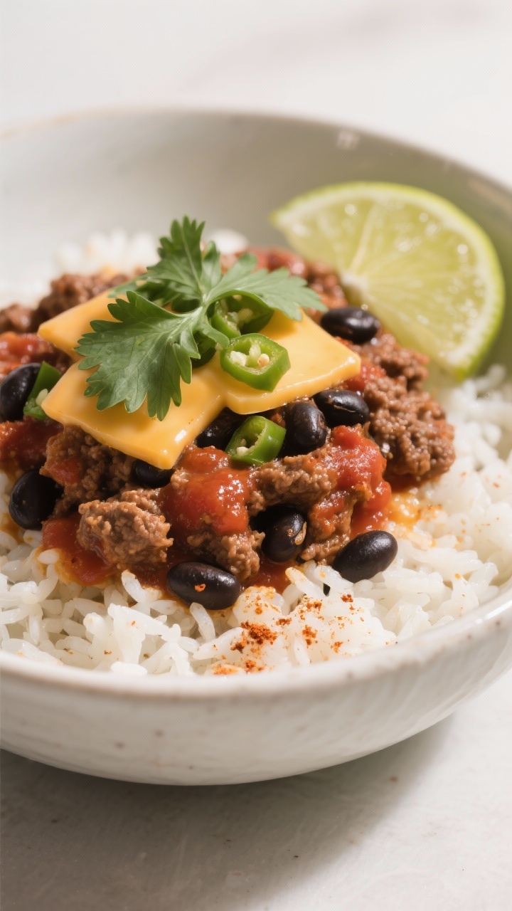 Hamburger Crockpot Recipes That Practically Cook Themselves (and Taste Like a Weeknight Win) 4 Final dish presentation: Restaurant-quality bowl of Tex-Mex twist—spoonable ground beef in smoky t