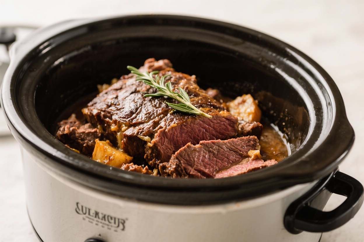The Only Beef Roast Crockpot Recipe You’ll Ever Need (Set It, Forget It, Devour It) 5 Tender beef roast slow-cooked to perfection in a rich, savory gravy juicy, flavorful, and melt-in-your-mouth delicious. Served with carrots and potatoes for the ultimate comfort meal.