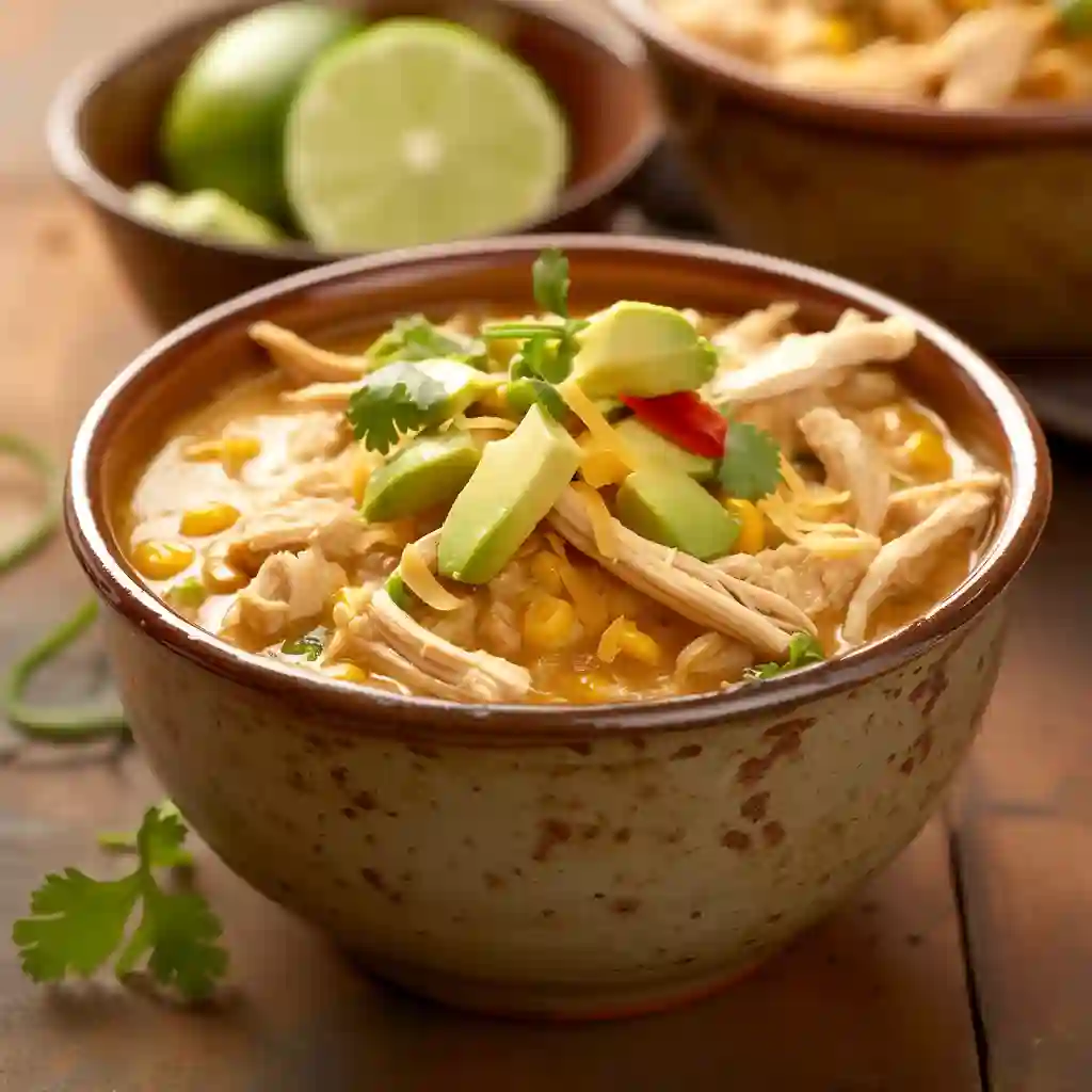 Easy & Creamy White Chicken Chili Recipe 2 White Chicken Chili with Avocado Cilantro 1
